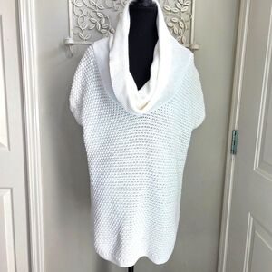 ⭐️Jockey Womans 100% Cotton Cowl Neck White Sweater Size L